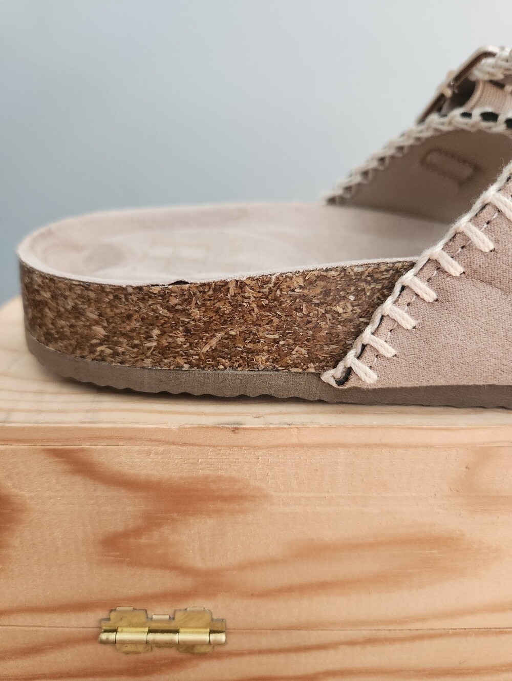 Haute Hippie Taupe Double-Buckle Embroidered Slide Sandals - Picture 14 of 16